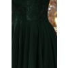 210-3 NICOLLE - sukienka z dłuższym tyłem z koronkowym dekoltem - CIEMNA ZIELEŃ-6