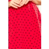 238-1 BETTY rozkloszowana sukienka z dekoltem - CZERWONA W GROSZKI-6