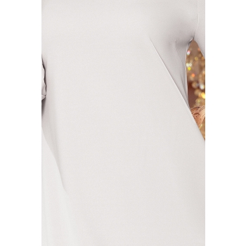 228-6 LUCY - plisowana wygodna sukienka - SZARA-6