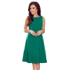 308-1 KARINE - trapezowa sukienka z asymetryczną plisą - ZIELONA-6