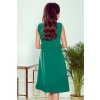 308-1 KARINE - trapezowa sukienka z asymetryczną plisą - ZIELONA-4