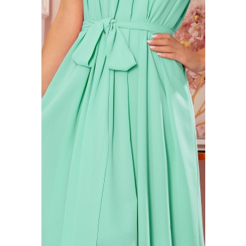 350-5 ALIZEE - szyfonowa sukienka z wiązaniem - MIĘTA-5