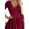 210-15 NICOLLE sukienka z dłuższym tyłem i dekoltem - kolor BORDOWY-6