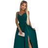 299-11 CHIARA elegancka maxi długa suknia na ramiączkach - ZIELONA-8