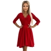 210-16 NICOLLE sukienka z koronkowym dekoltem i dłuższym tyłem - czerwona-6