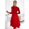 210-16 NICOLLE sukienka z koronkowym dekoltem i dłuższym tyłem - czerwona-3
