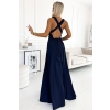 509-1 Elegancka długa suknia wiązana na wiele sposobów - GRANATOWA-3