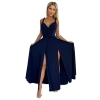509-1 Elegancka długa suknia wiązana na wiele sposobów - GRANATOWA-7
