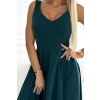 246-5 CINDY długa elegancka suknia z dekoltem - ZIELONA-6