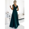 246-5 CINDY długa elegancka suknia z dekoltem - ZIELONA-3