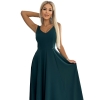 246-5 CINDY długa elegancka suknia z dekoltem - ZIELONA-8