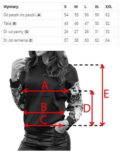 Bluza kangurka z kapturem - beżowo-czarno-niebieskie fale